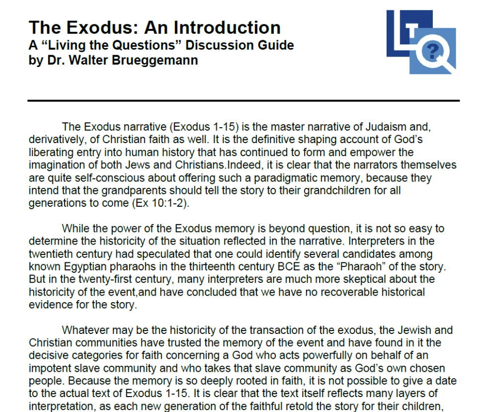 Exodus Introduction Stand-Alone Downloadable Bible Studies Archives - Living the Questions